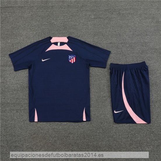 Nuevo Entrenamiento Conjunto Completo Niños Atletico Madrid 23/24 Azul Marino Rosa Baratas